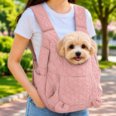 Malloren Hands-Free Front Pet Carrier Backpack for Small Dogs & Cats - Comfortable Carrying for Walks & Travel
