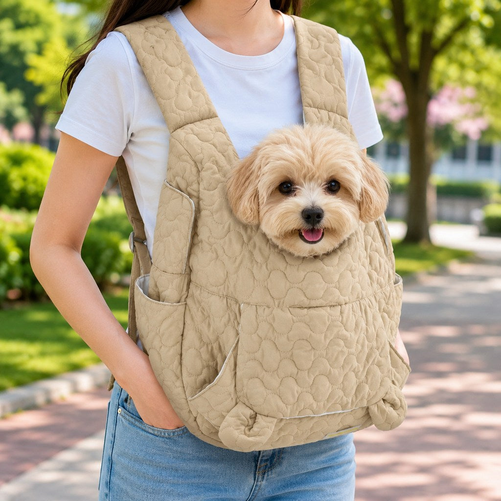 Malloren Hands-Free Front Pet Carrier Backpack for Small Dogs & Cats - Comfortable Carrying for Walks & Travel