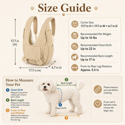 Malloren Hands-Free Front Pet Carrier Backpack for Small Dogs & Cats - Comfortable Carrying for Walks & Travel