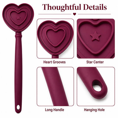 Malloren Heart Pet Licking Wand for Cats & Dogs - Handheld Soft Treat Feeder for Yogurt, Wet Food & Pumpkin Puree