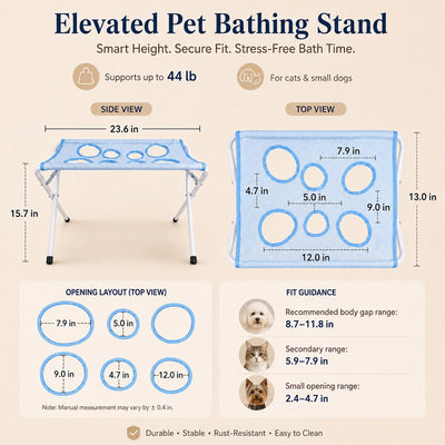 Malloren Pet grooming rack suitable for cats and small to medium-sized dogs - foldable eight-opening design for convenient home grooming.