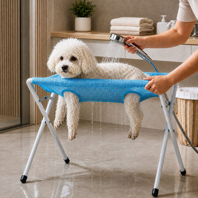 Malloren Pet grooming rack suitable for cats and small to medium-sized dogs - foldable eight-opening design for convenient home grooming.