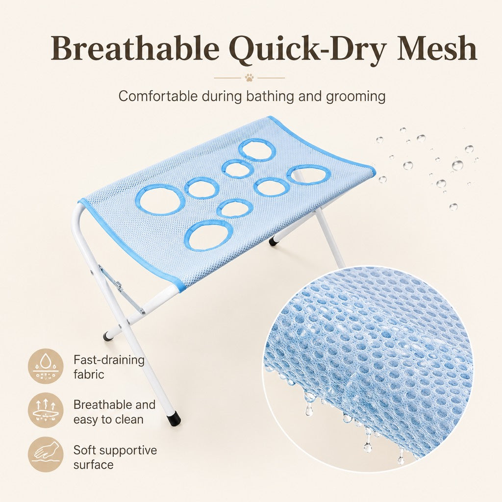 Malloren Pet grooming rack suitable for cats and small to medium-sized dogs - foldable eight-opening design for convenient home grooming.