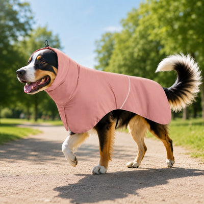 Malloren Hooded Dog Sun & Rain Cape for Summer Walks - Lightweight Neck-to-Back Coverage for Drizzle, Wind & Sunny Outdoor Days