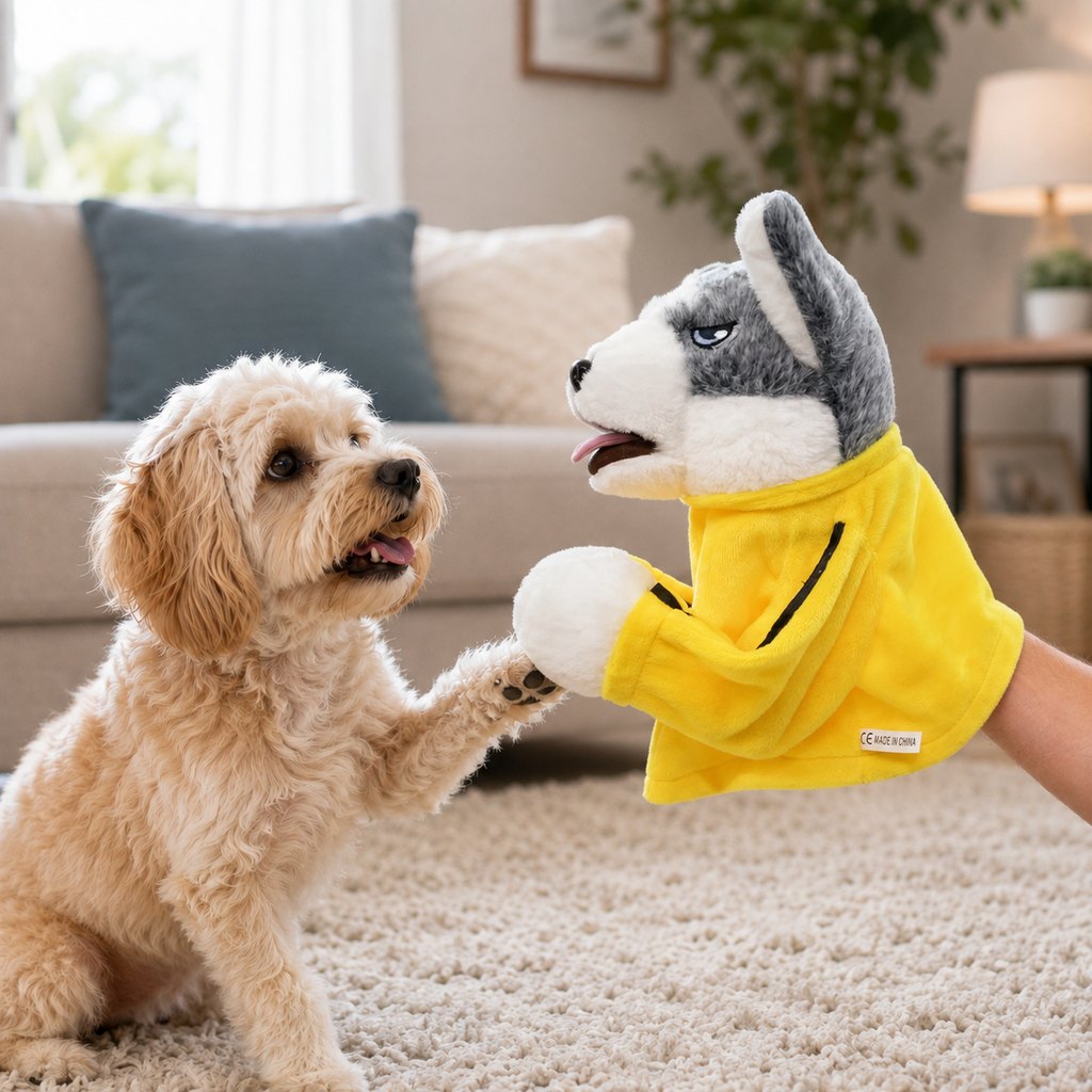Malloren Interactive Boxing Pet Puppet for Indoor Play – Squeeze-to-Punch Sound Toy for Bored Dogs & Cats