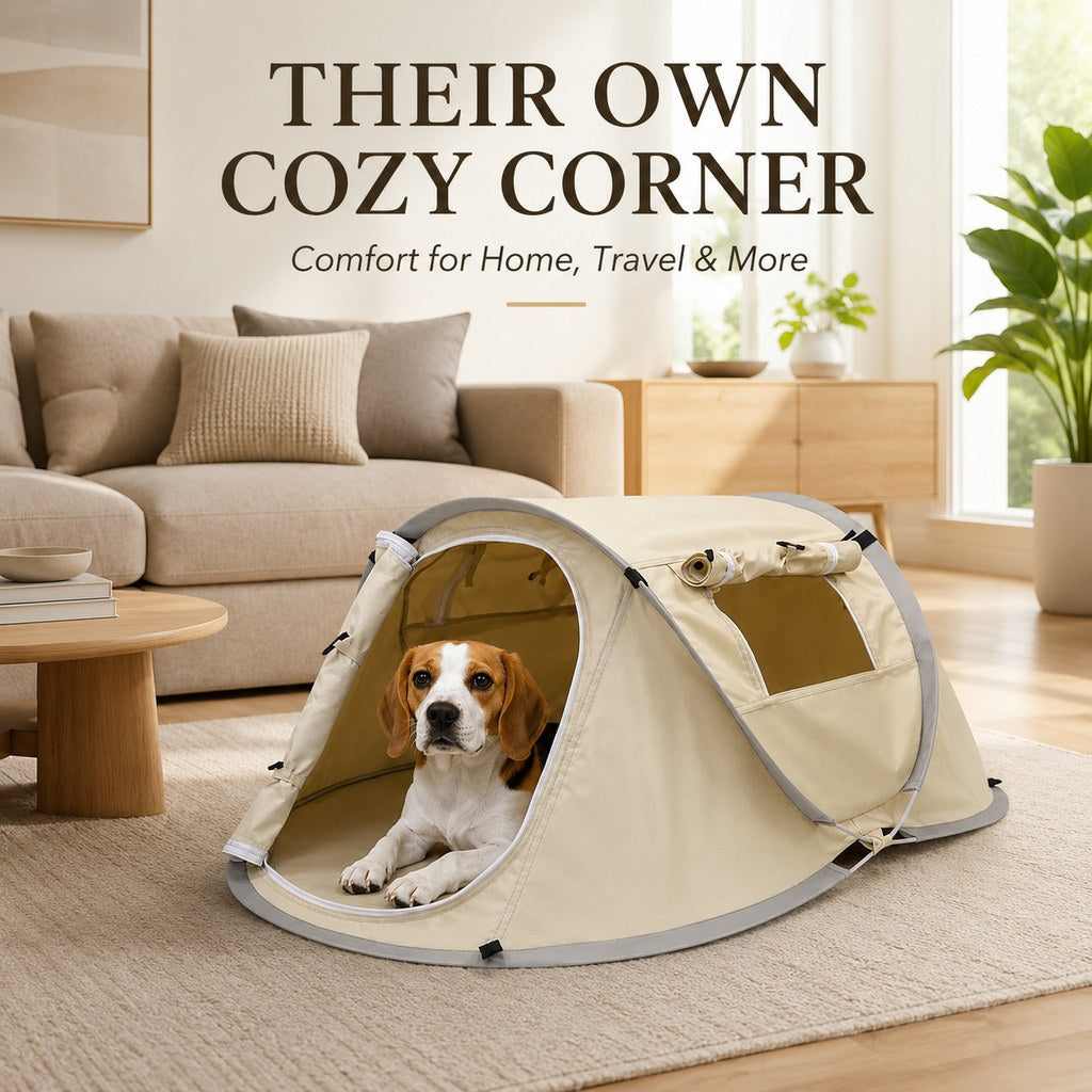 Malloren Portable Pop-Up Pet Tent for Home, Parks & Travel - A Familiar Rest Space for Cats & Small Dogs