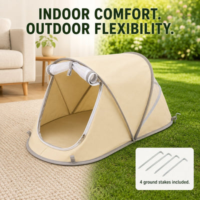 Malloren Portable Foldable Pet Tent for Cats & Small Dogs - Cozy Private Resting Space for Home, Patio & Camping