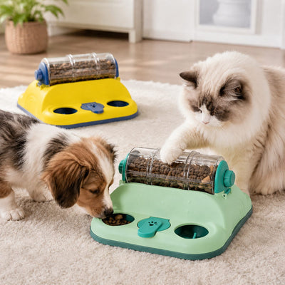 Malloren Indoor Rotating Puzzle Feeder for Cats & Small Dogs - Slow Feeding Toy for Fast Eaters & Bored Pets