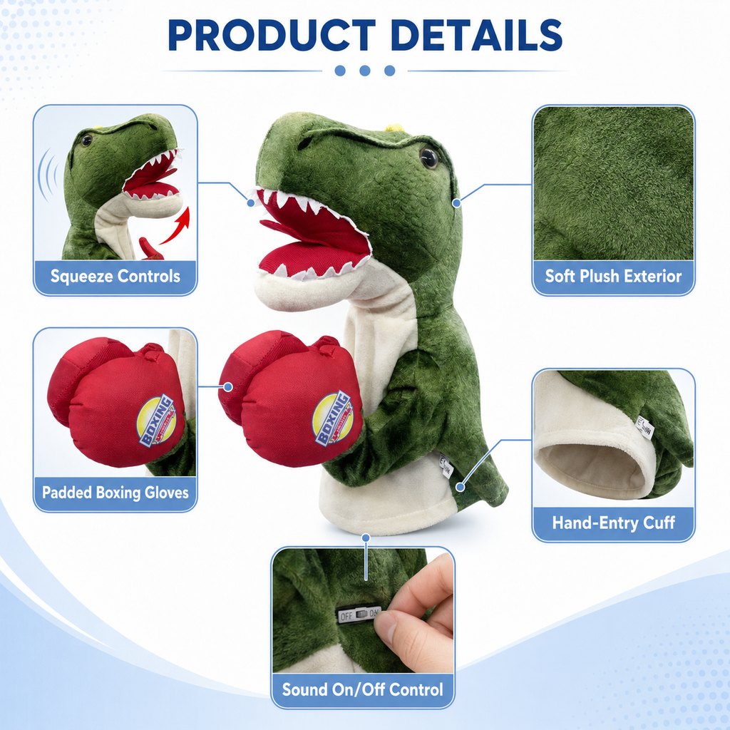 Malloren Interactive Boxing Pet Puppet for Indoor Play – Squeeze-to-Punch Sound Toy for Bored Dogs & Cats