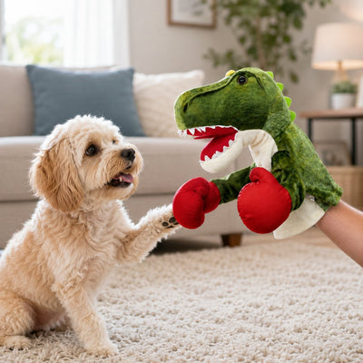 Malloren Interactive Boxing Pet Puppet for Indoor Play – Squeeze-to-Punch Sound Toy for Bored Dogs & Cats