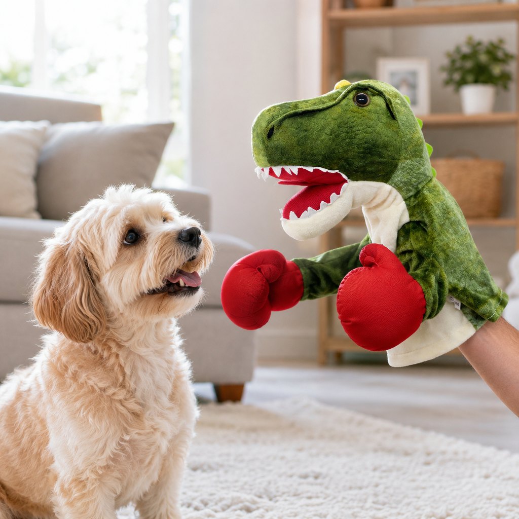 Malloren Interactive Boxing Pet Puppet for Indoor Play – Squeeze-to-Punch Sound Toy for Bored Dogs & Cats