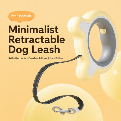 Malloren Retractable Dog Leash for Night Walks & Daily Walks - Optional LED Light, 16ft Reflective Tape & One-Touch Brake for Better Visibility and Control