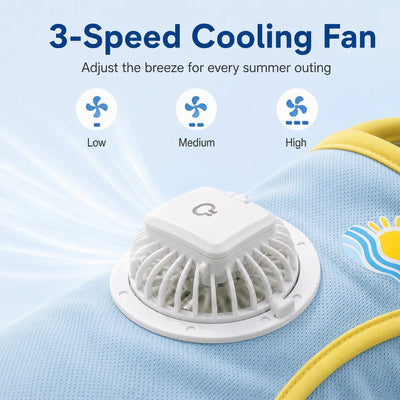 Malloren Cooling Fan Dog Summer Vest for Walks & Outdoor Heat Relief - Lightweight Sun Shirt for Small & Medium Dogs