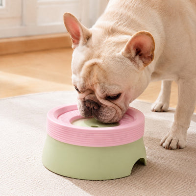 Malloren Frenchie No-Drip Floating Water Bowl for Indoor Daily Drinking - Helps Keep Muzzle Drier & Floors Cleaner