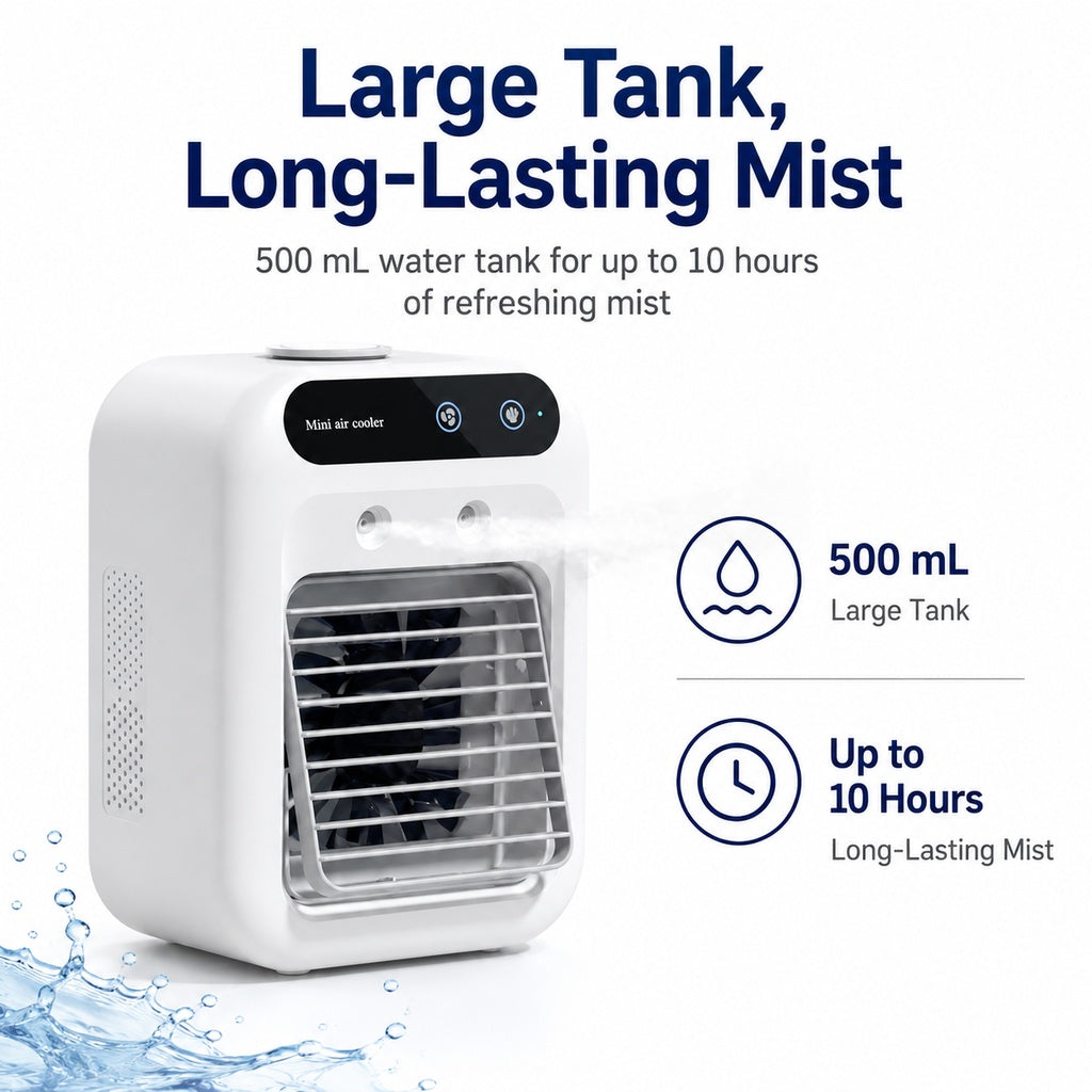 Malloren Ultra-Quiet Mini Air Cooler for Home & Office – Keeps Pets & Kids Comfortable While Beating the Heat