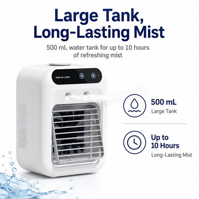 Malloren Ultra-Quiet Mini Air Cooler for Home & Office – Keeps Pets & Kids Comfortable While Beating the Heat