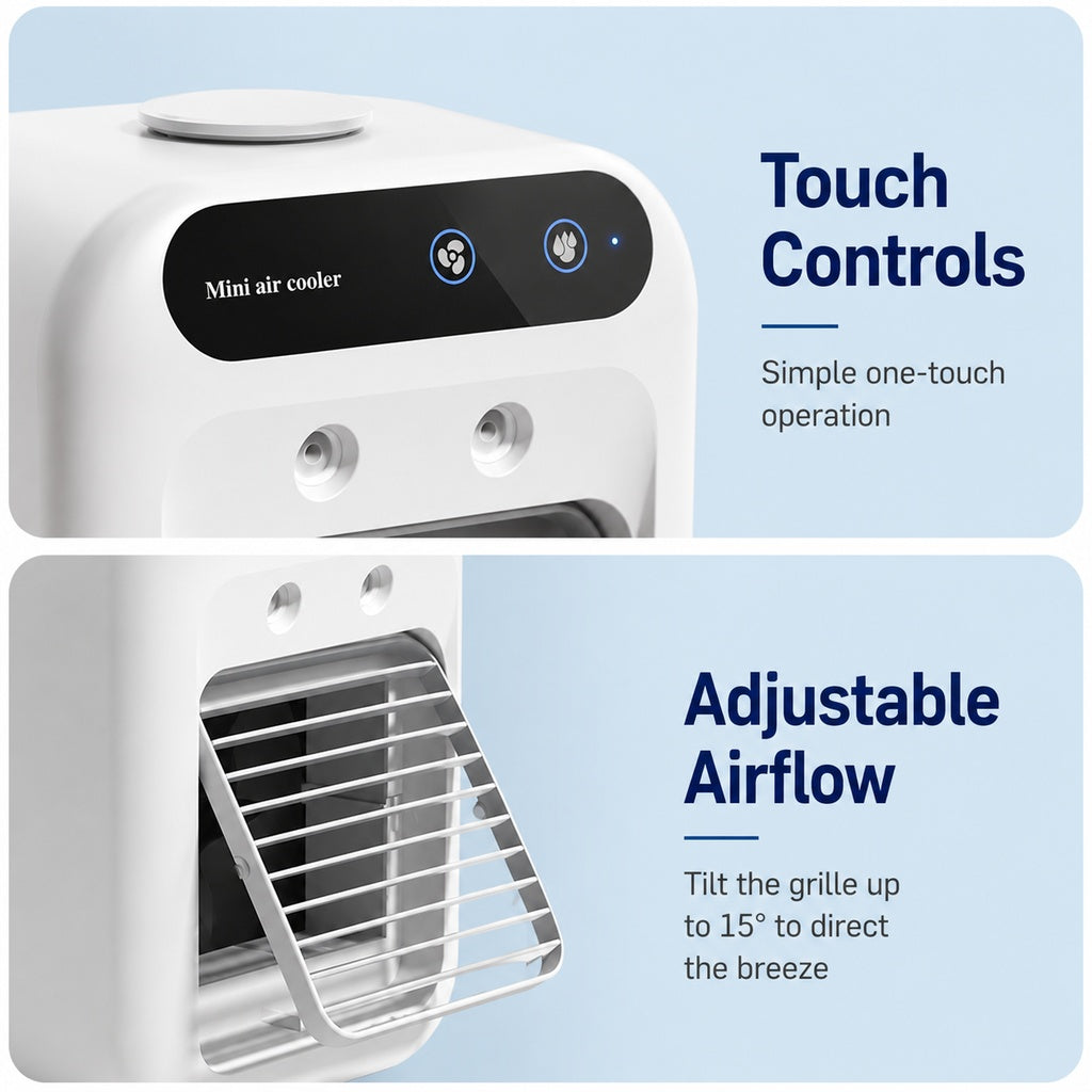 Malloren Ultra-Quiet Mini Air Cooler for Home & Office – Keeps Pets & Kids Comfortable While Beating the Heat