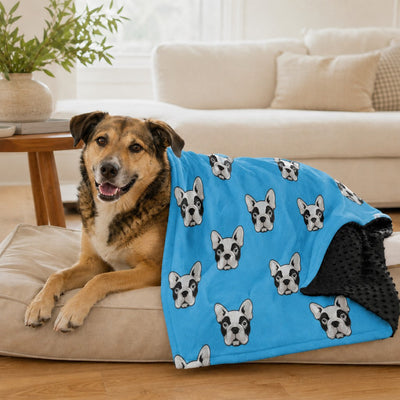 Malloren Layered Minky Pet Comfort Blanket for Dog Beds, Quiet Corners & Noisy Moments