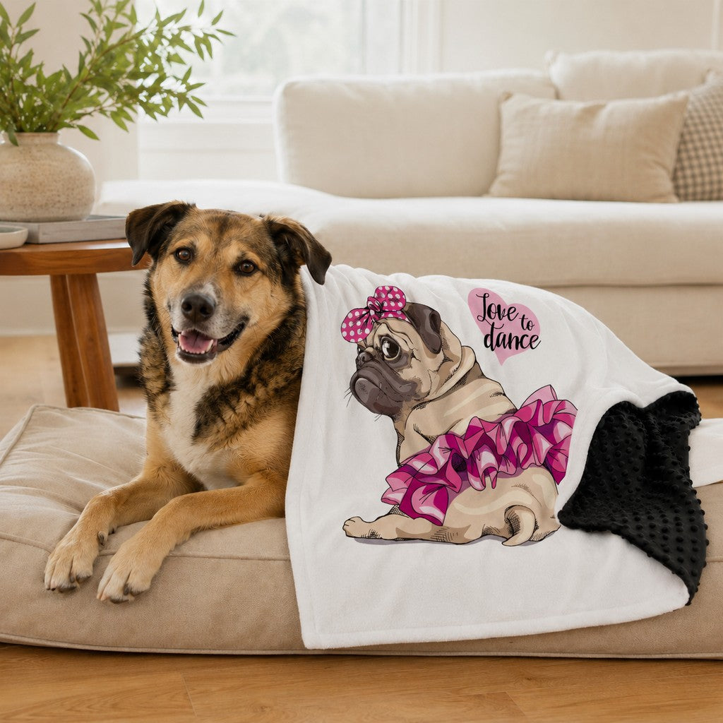 Malloren Layered Minky Pet Comfort Blanket for Dog Beds, Quiet Corners & Noisy Moments