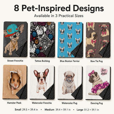 Malloren Layered Minky Pet Comfort Blanket for Dog Beds, Quiet Corners & Noisy Moments