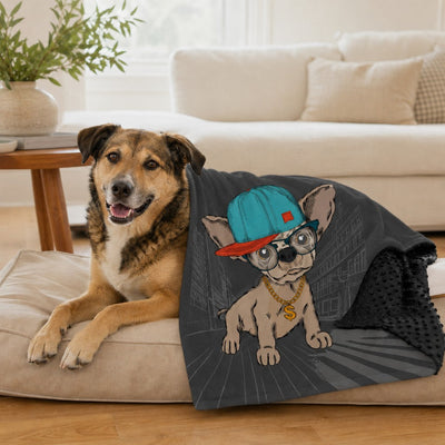 Malloren Layered Minky Pet Comfort Blanket for Dog Beds, Quiet Corners & Noisy Moments