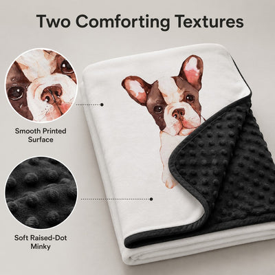 Malloren Layered Minky Pet Comfort Blanket for Dog Beds, Quiet Corners & Noisy Moments