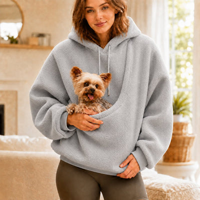 Malloren Cozy Pet Pouch Sherpa Hoodie for Small Dogs & Cats – Keep Them Close at Home & on Casual Outings