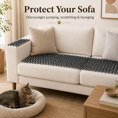 Malloren Modular Cat Deterrent Mats for Sofas & Gardens - Helps Stop Scratching & Digging