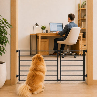 Malloren No-Drill Expandable Pet Gate for Doorways - Adjustable Indoor Barrier for Small Dogs
