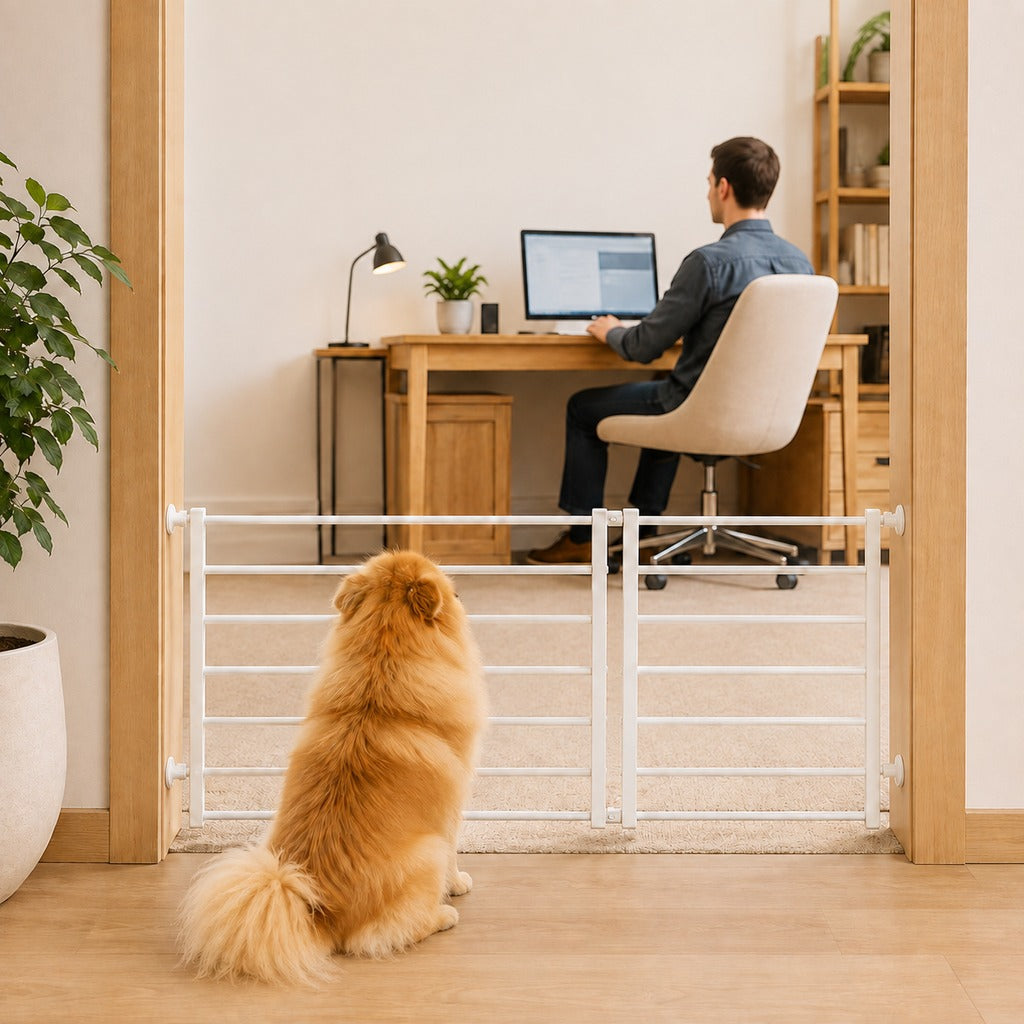 Malloren No-Drill Expandable Pet Gate for Doorways - Adjustable Indoor Barrier for Small Dogs