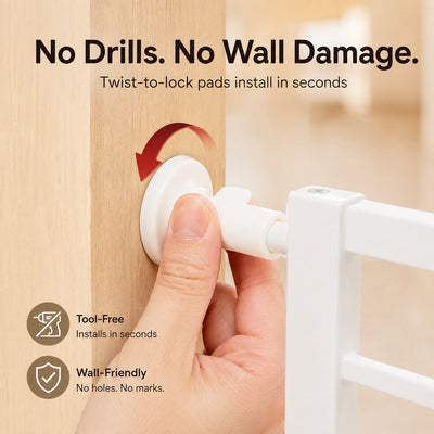 Malloren No-Drill Expandable Pet Gate for Doorways - Adjustable Indoor Barrier for Small Dogs