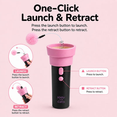 Malloren One-Click Electric Cat Teaser Launcher for Indoor Cats - Chase & Pounce Play Without Constant Wand Waving