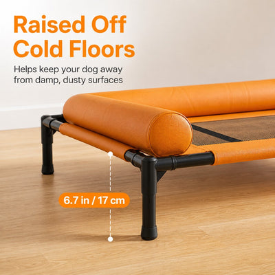Malloren French Bulldog Elevated Dog Cot for All-Season Indoor Naps - Breathable Raised Pet Bed with Soft Bolsters for Cooler Rest & Easy Cleaning