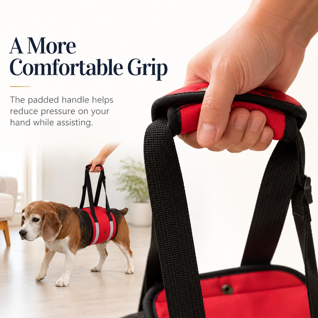 Malloren Reflective Dog Lift Support Sling - Belly Assist for Dogs with Limited Mobility on Stairs, Walks & Car Entry