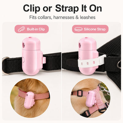 Malloren PawGlow Pink Breed Projector Dog Light for Night Walks - USB Rechargeable Clip-On Pet Light for Extra Visibility & Fun