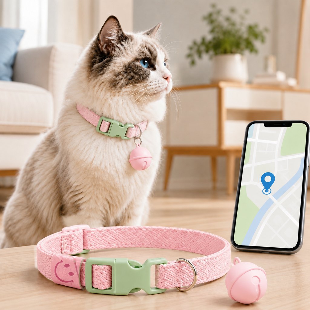 Malloren Smart Pet Tracker Bell Collar for Cats & Small Dogs - Find Hiding Pets Faster at Home, in the Yard & on Daily Walks