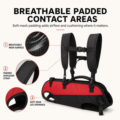 Malloren Hands-Free Dog Carrier Harness Backpack for Walks, Hiking & Travel — Carry Tired Small & Medium Dogs Comfortably