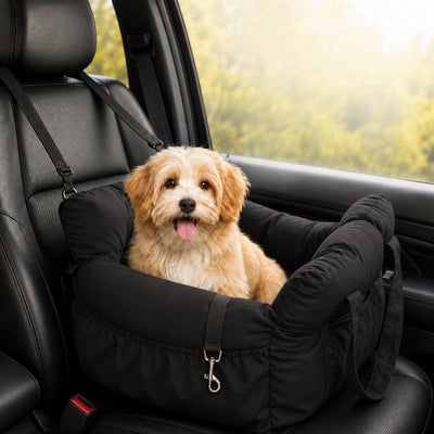 Malloren Pet Car Seat Sofa for Road Trips - Cozy Travel Bed for Calmer, More Secure Rides