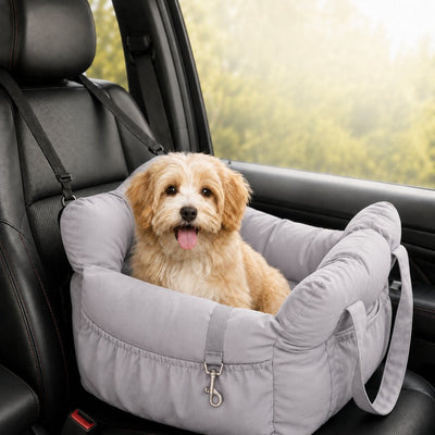 Malloren Pet Car Seat Sofa for Road Trips - Cozy Travel Bed for Calmer, More Secure Rides
