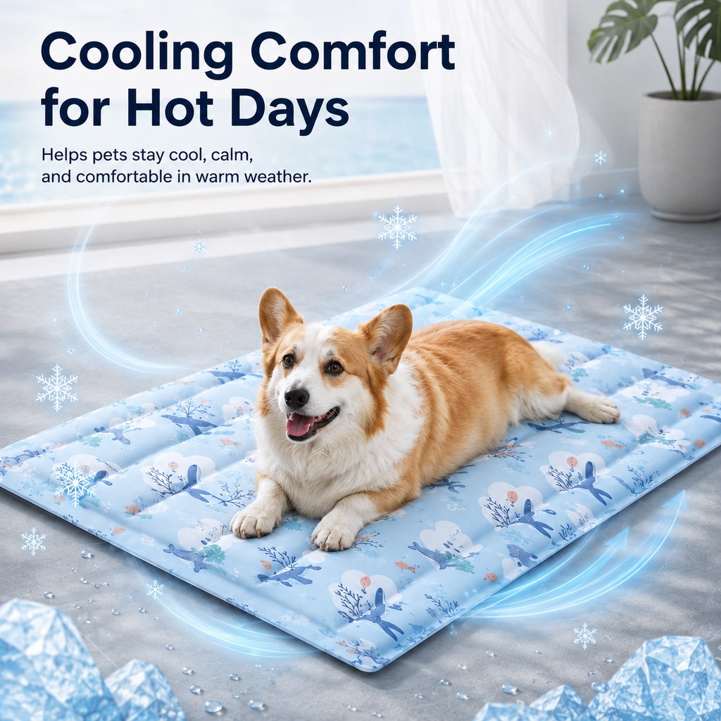 Malloren Cooling Gel Pet Mat for Hot Days at Home, Crates & Travel - Waterproof Chill Pad for Dogs & Cats