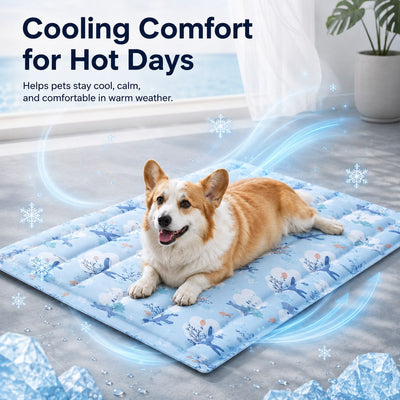 Malloren Cooling Gel Pet Mat for Hot Days at Home, Crates & Travel - Waterproof Chill Pad for Dogs & Cats