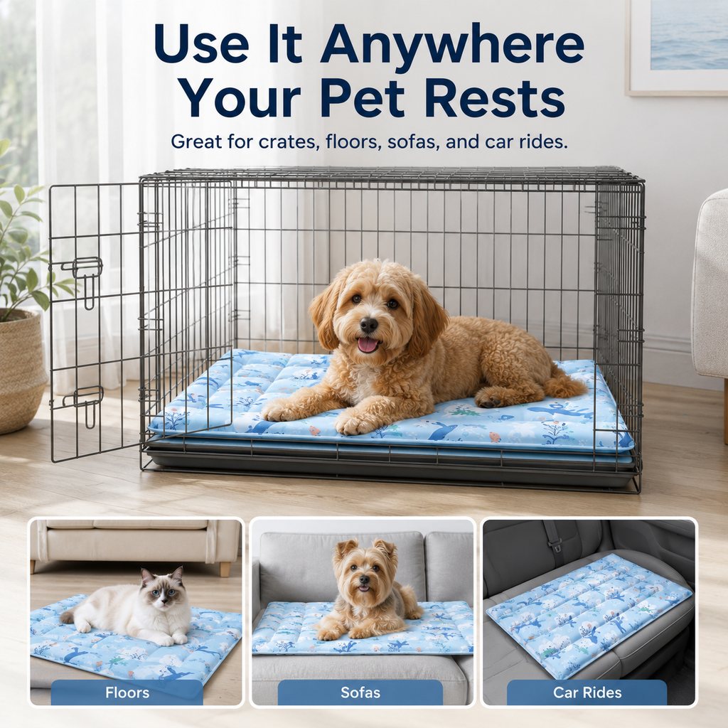 Malloren Cooling Gel Pet Mat for Hot Days at Home, Crates & Travel - Waterproof Chill Pad for Dogs & Cats