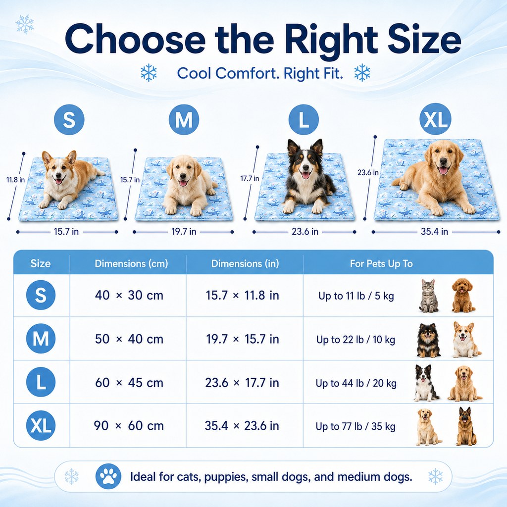 Malloren Cooling Gel Pet Mat for Hot Days at Home, Crates & Travel - Waterproof Chill Pad for Dogs & Cats