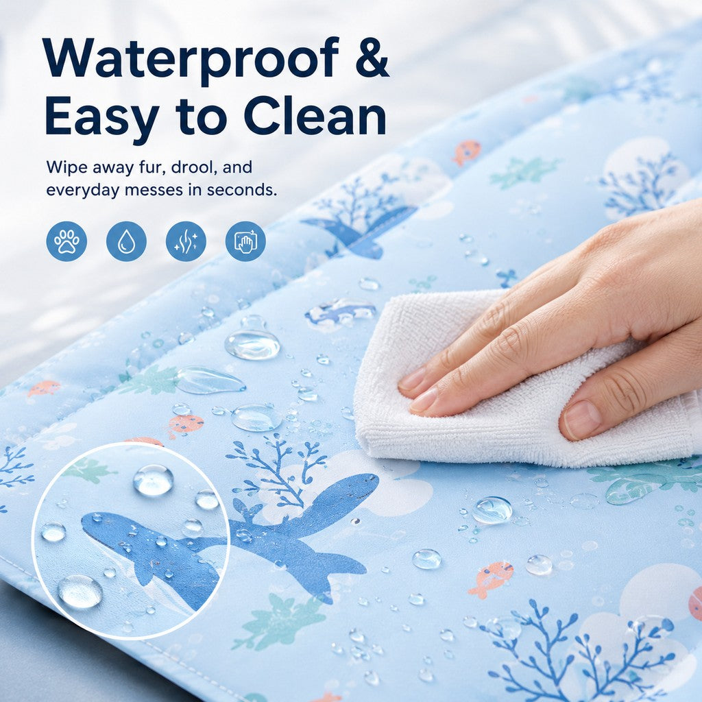 Malloren Cooling Gel Pet Mat for Hot Days at Home, Crates & Travel - Waterproof Chill Pad for Dogs & Cats