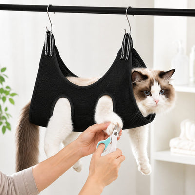 Malloren Pet Grooming Sling Bag for Cats & Small Dogs - Easier Nail Trims, Paw Care & Bath Time at Home