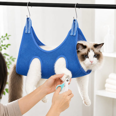 Malloren Pet Grooming Sling Bag for Cats & Small Dogs - Easier Nail Trims, Paw Care & Bath Time at Home