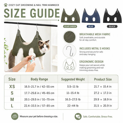 Malloren Pet Grooming Sling Bag for Cats & Small Dogs - Easier Nail Trims, Paw Care & Bath Time at Home
