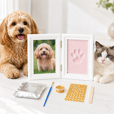 Malloren Pet Paw Print Frame Kit for Dogs & Cats - DIY Keepsake Photo Frame for Home Display, First Paw Memories & Pet Loss Sympathy Gift