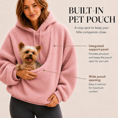 Malloren Cozy Pet Pouch Sherpa Hoodie for Small Dogs & Cats – Keep Them Close at Home & on Casual Outings