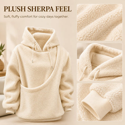 Malloren Cozy Pet Pouch Sherpa Hoodie for Small Dogs & Cats – Keep Them Close at Home & on Casual Outings